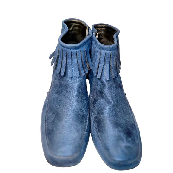 Comfortview 10 Fringe WW blue Women's Chelsea Boots Shoes 10WW Extra Wide - Picture 1 of 7